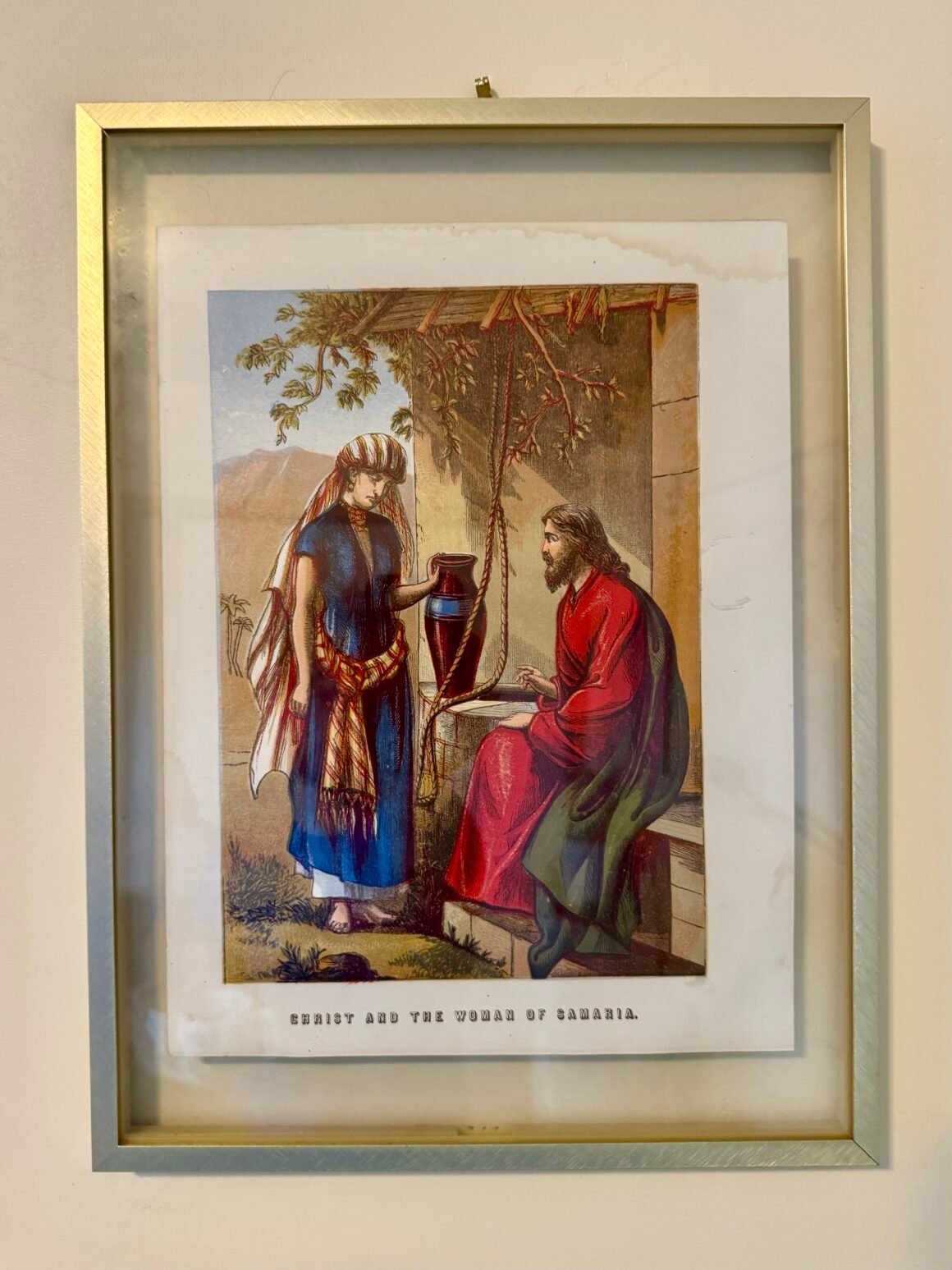 Lithograph from old Bible of John 4