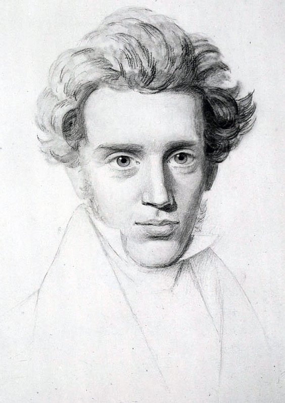 Cropped sketch of Soren Kierkergaard