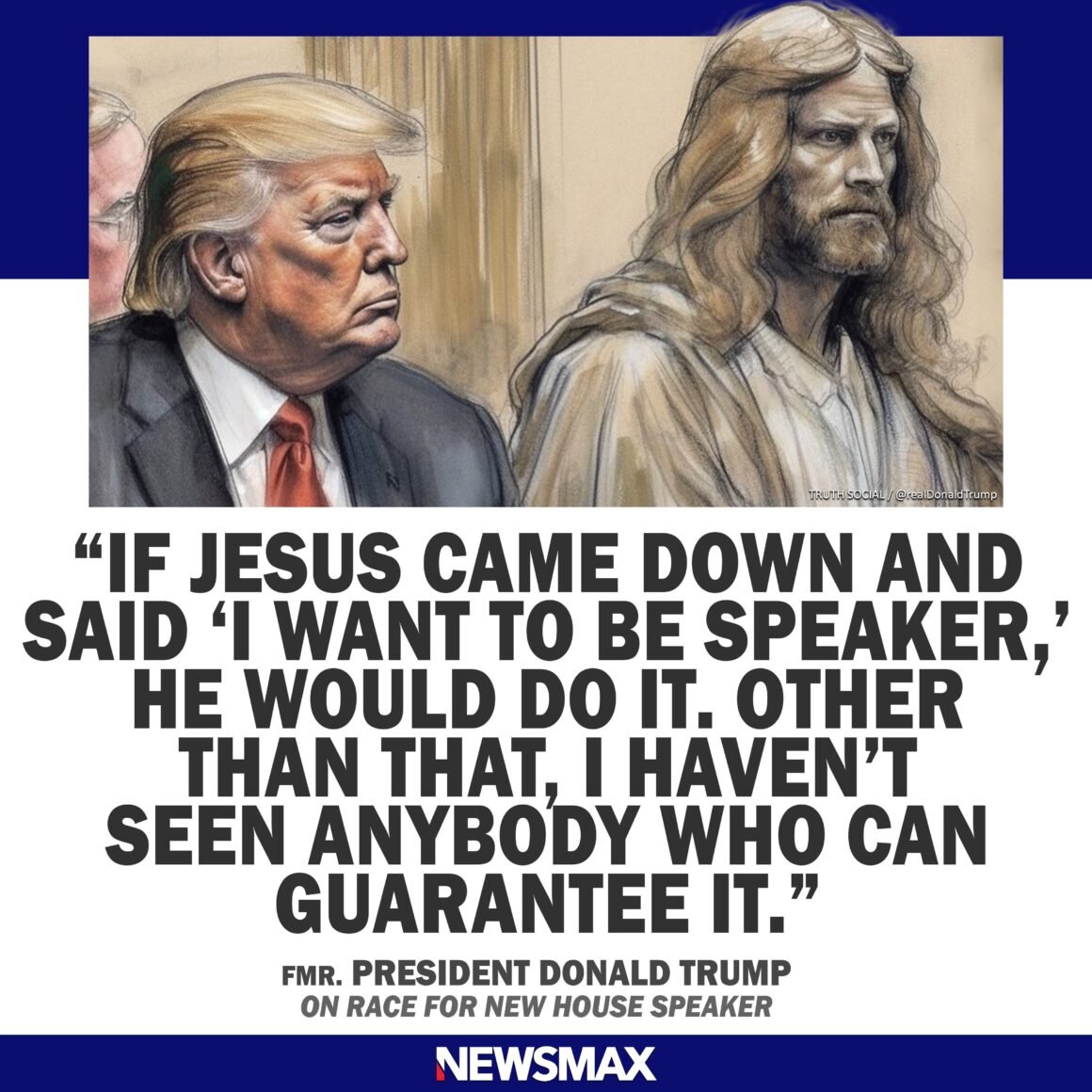 Trump and Jesus sitting in trial - meme