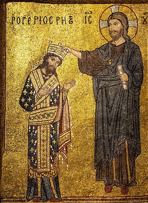 Roger II of Sicily invested with kingship by Christ 