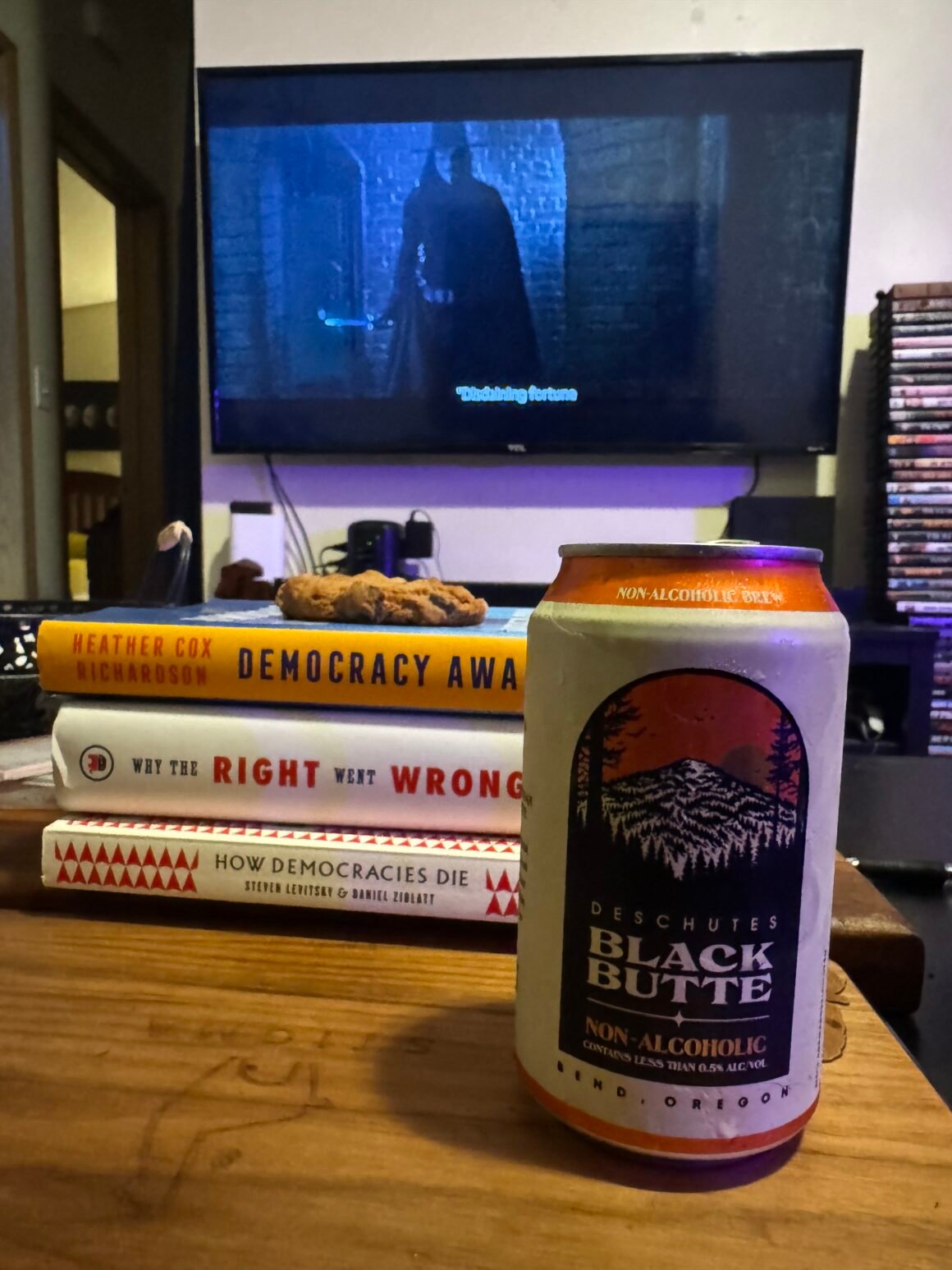 NA beer, political books, and V for Vendetta