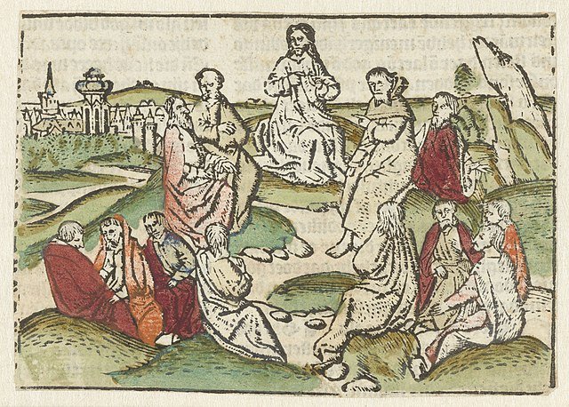 Jesus with his disciples - sermon on the mount