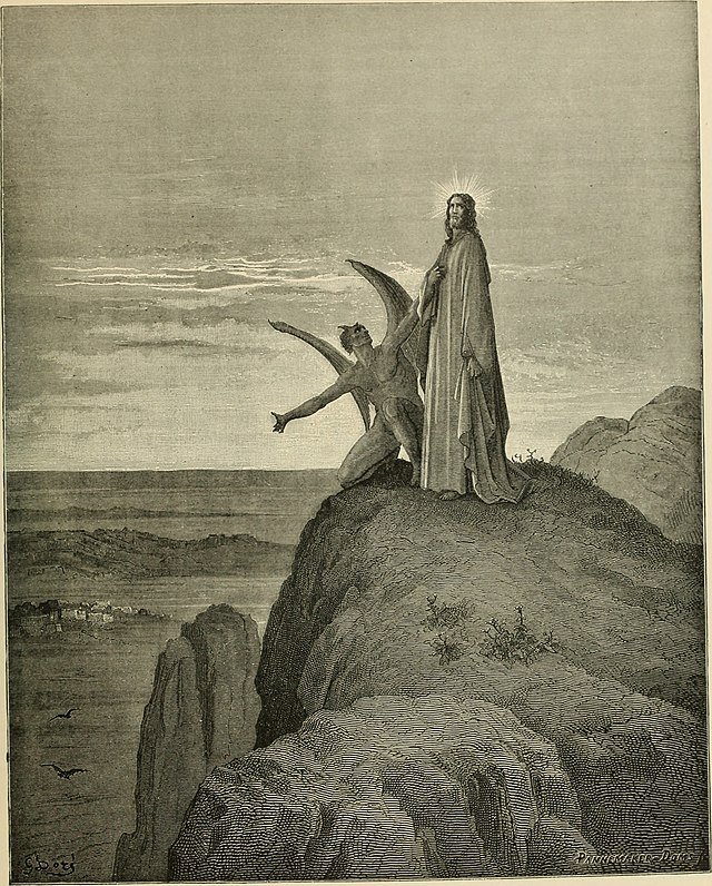 Devil tempting Jesus