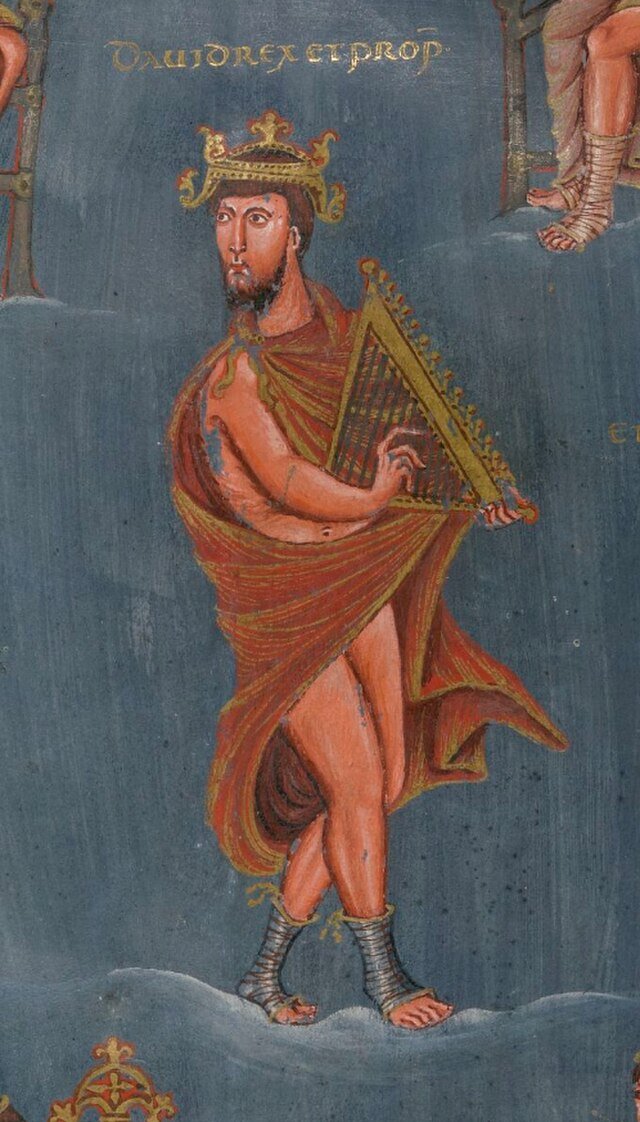 King David dancing in a linen cloth before the ark of the covenant
